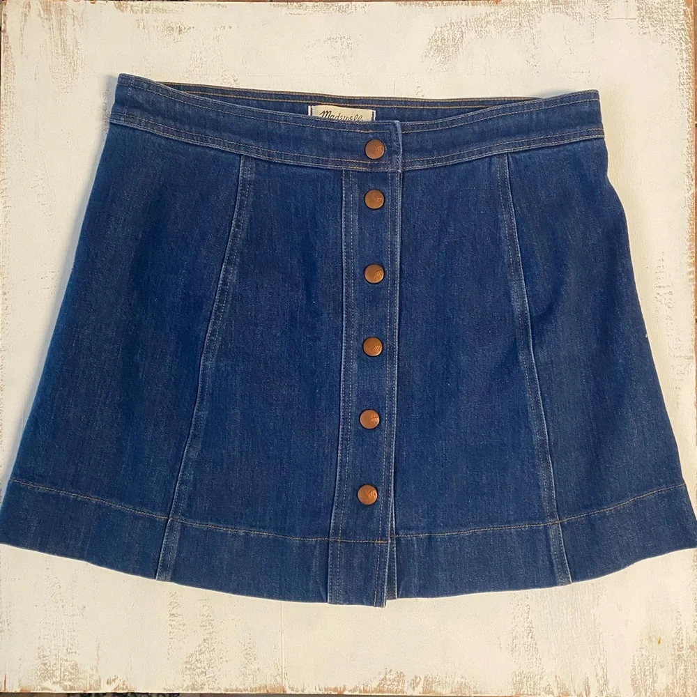 Madewell Snap Front Retro Mini Skirt - Picture 1 of 3